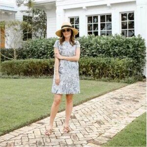 NWT J. McLaughlin Francine Swing Dress Indigo Leaflet Coastal